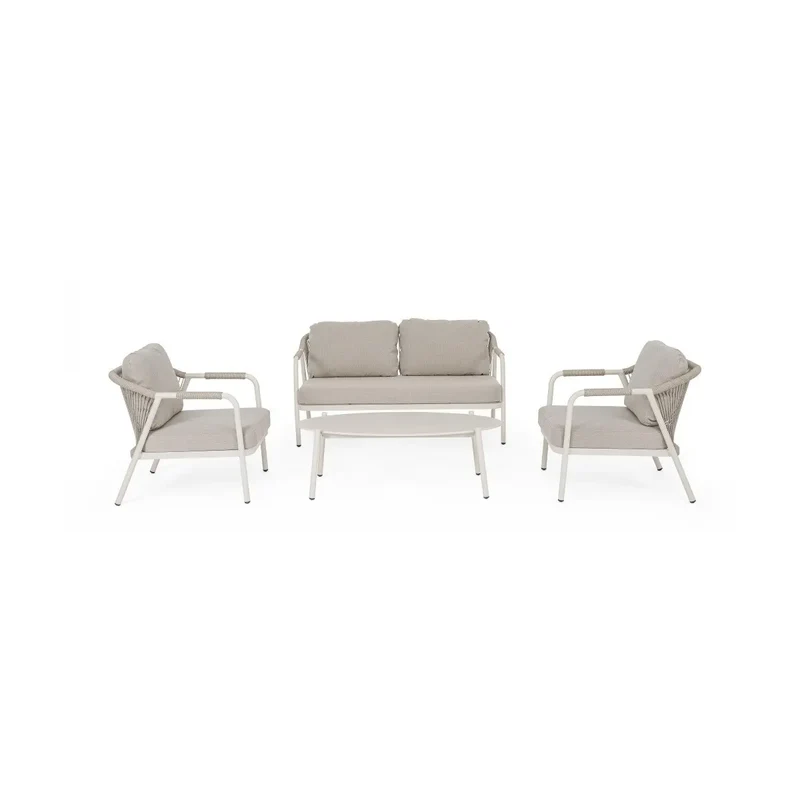 Bizzotto set salotto da giardino Miravet Wall 4 posti in alluminio con tavolino