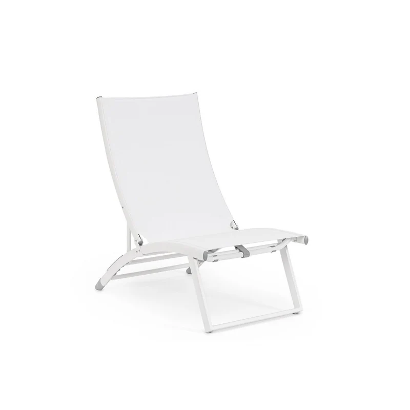 Bizzotto poltrona lounge reclinabile Taylor bianco in alluminio e textilene 53 x 166,5 x 90 cm