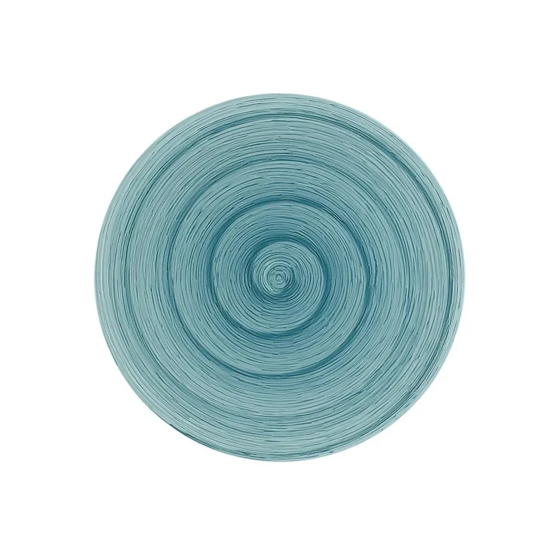 Piatto piano petrol Memento Table in ceramica dipinta a mano Ø 27,5 cm