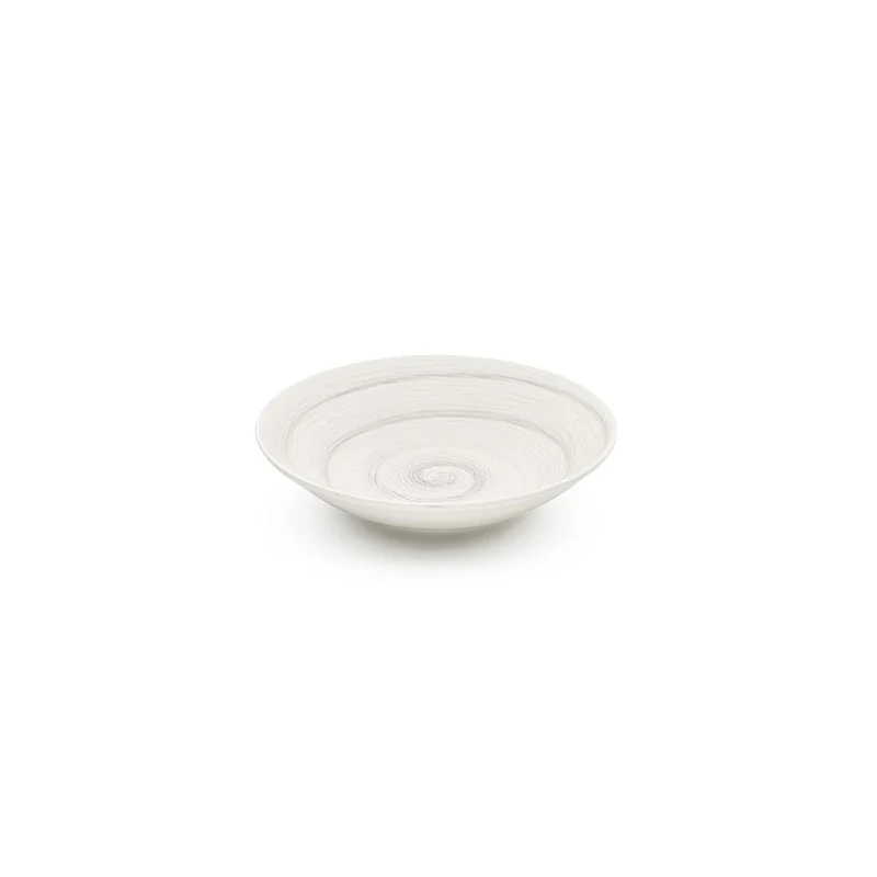 Piatto fondo white memento table in ceramica dipinta a mano Ø 23,5 cm