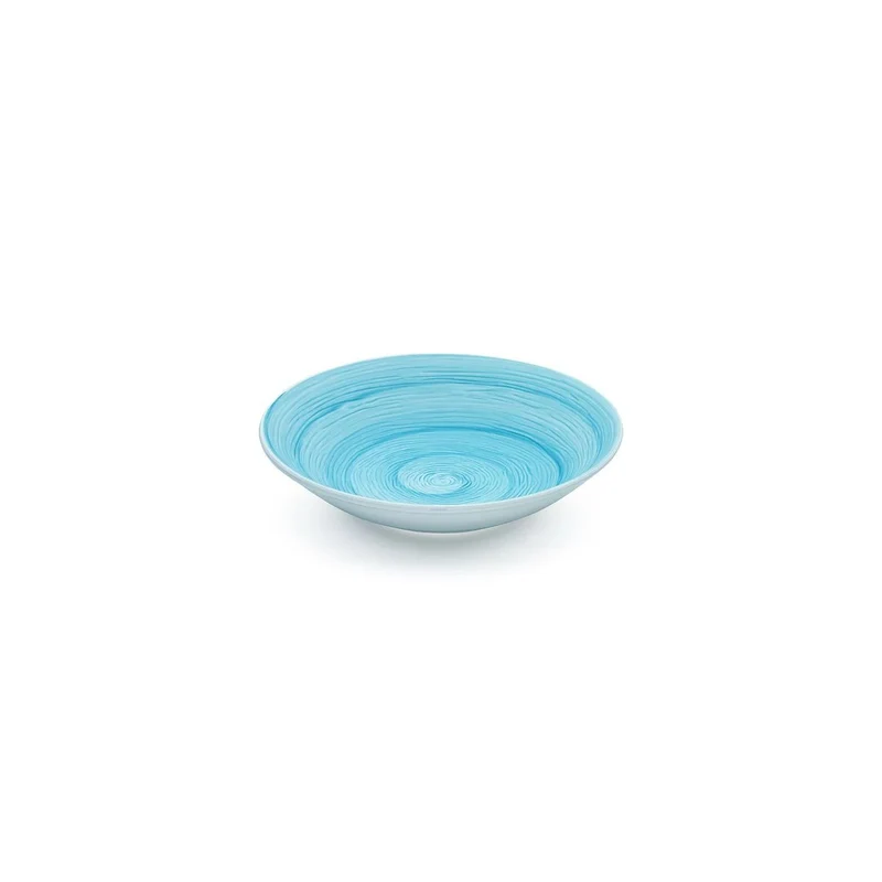 Piatto fondo turquois memento table in ceramica dipinta a mano Ø 23,5 cm