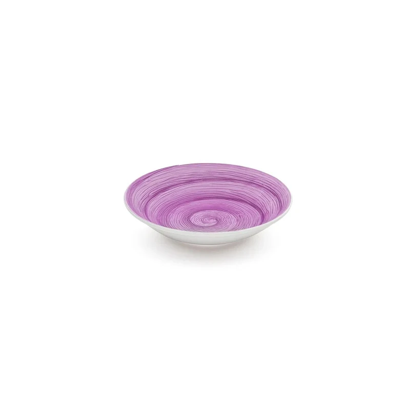 Piatto fondo mauve memento table in ceramica dipinta a mano Ø 23,5 cm