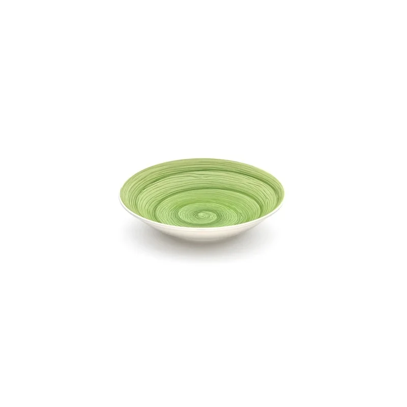 Piatto fondo lime memento table in ceramica dipinta a mano Ø 23,5 cm