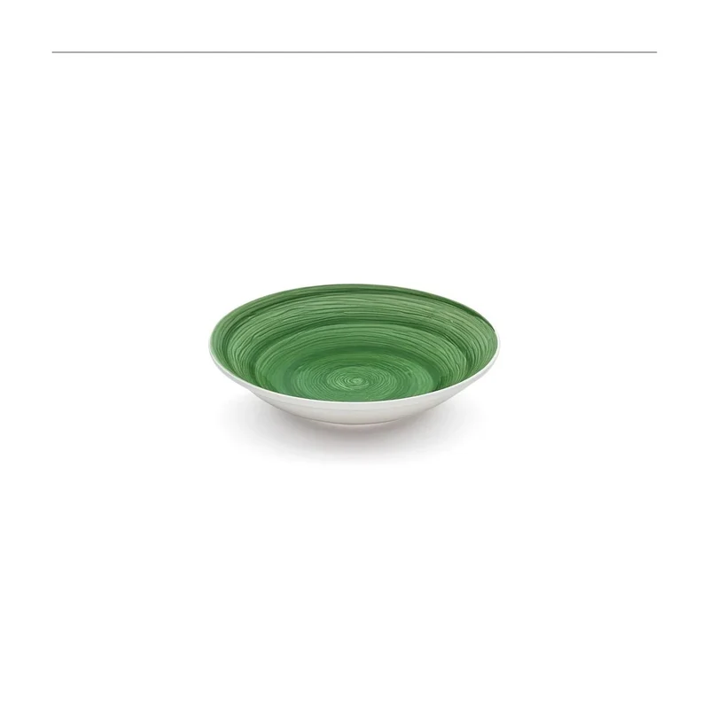 Piatto fondo emerald memento table in ceramica dipinta a mano Ø 23,5 cm