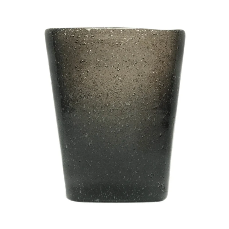 Bicchiere tumbler acqua black transparent memento originale in vetro soffiato 0,25L