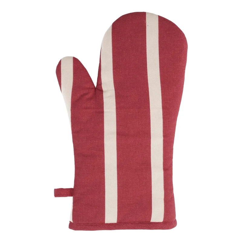 Guanto da cucina pop righe bordeaux crema cm 18x32