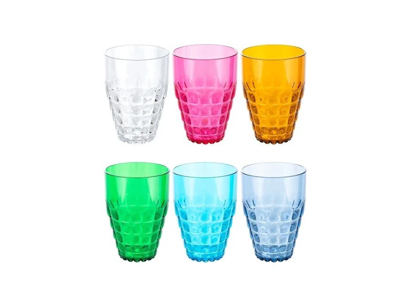 Set 6 bicchieri alti Tiffany colori assortiti Ø9 h13cm