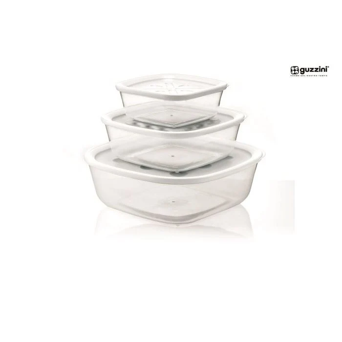 Set 3 contenitori da 570 cc/1400 cc/2950 cc colore bianco