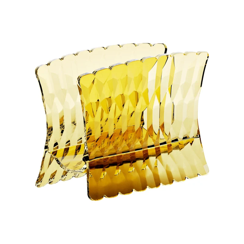Portatovaglioli Vanity colore giallo zafferano 15,2x7,6x h11 cm