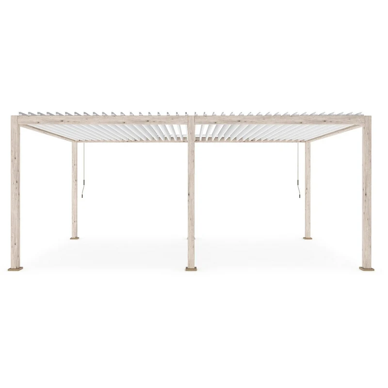 Pergola ocean 3,6x6m in alluminio colore bianco/legno naturale