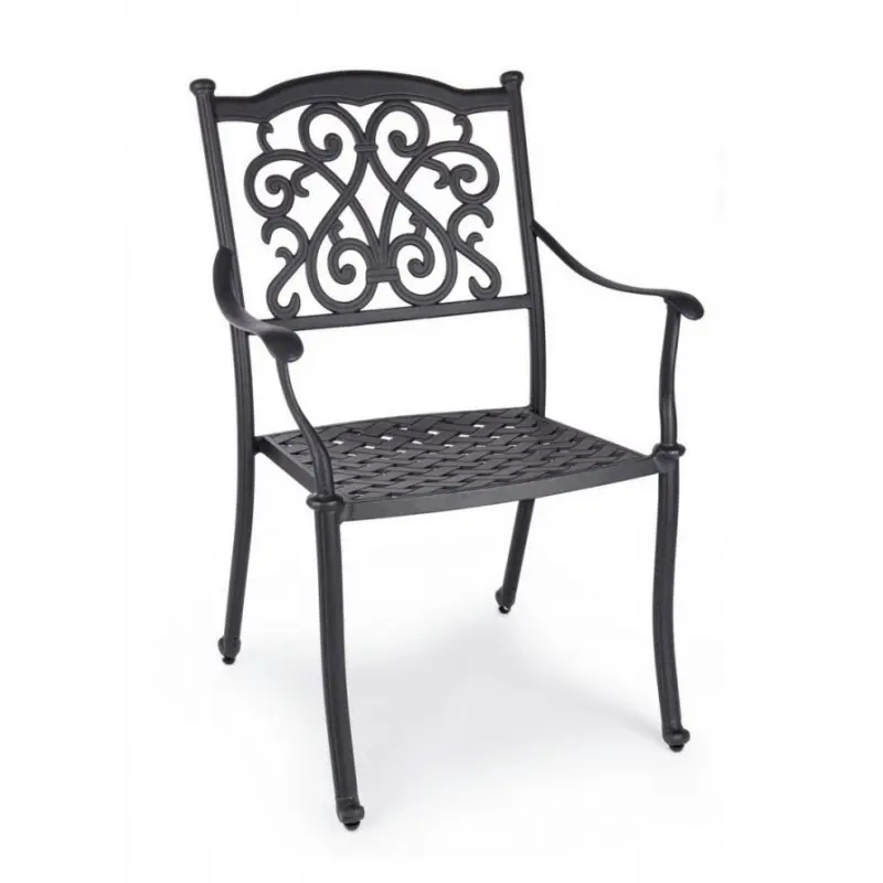 Set 4 sedie Ivrea in alluminio antracite cm 65x60x92h