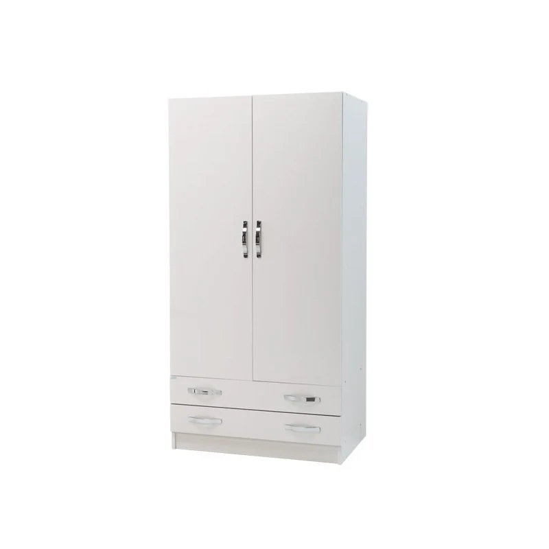 Armadio 2 ante con cassetti Bianco Frassinato Cm 91x52xH 210