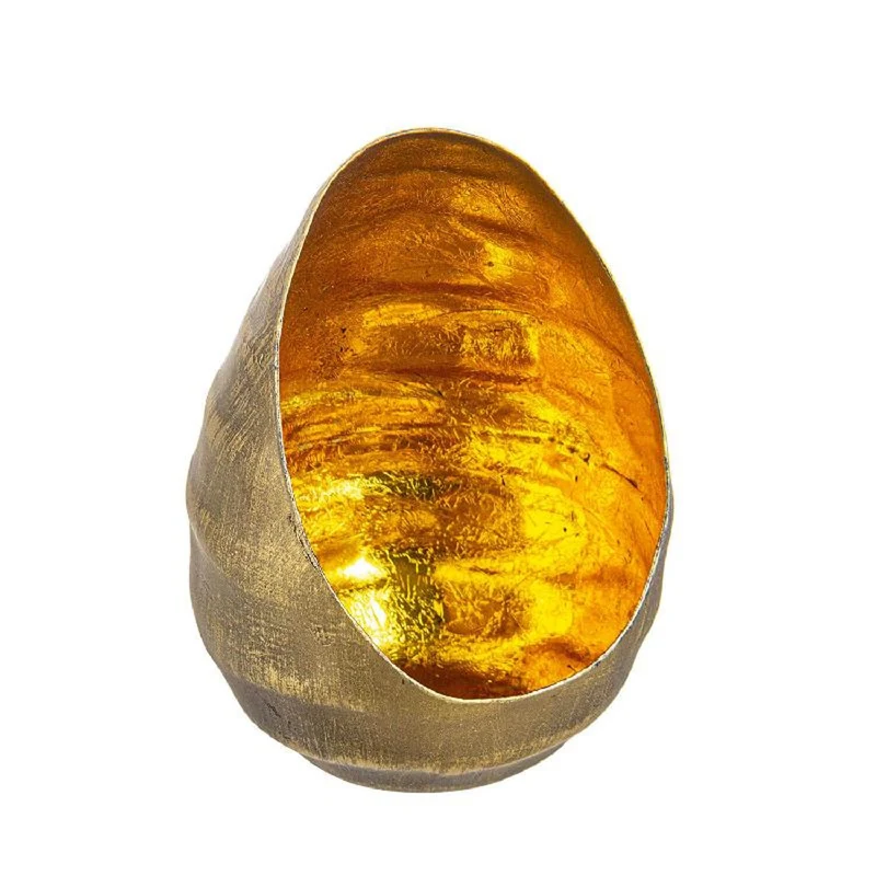 Portacandela goccia oro 16x21 cm