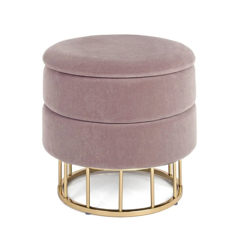 Sgabello mauve 37.5x42 cm, effetto velluto