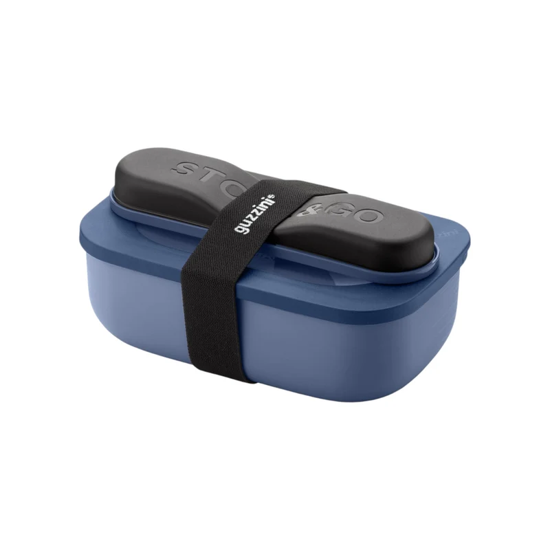 Set lunch box con posate da viaggio Store&Go Giallo blu