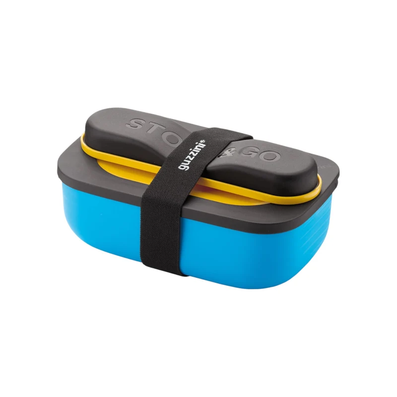 Set lunch box con posate da viaggio Store&Go Giallo ocra