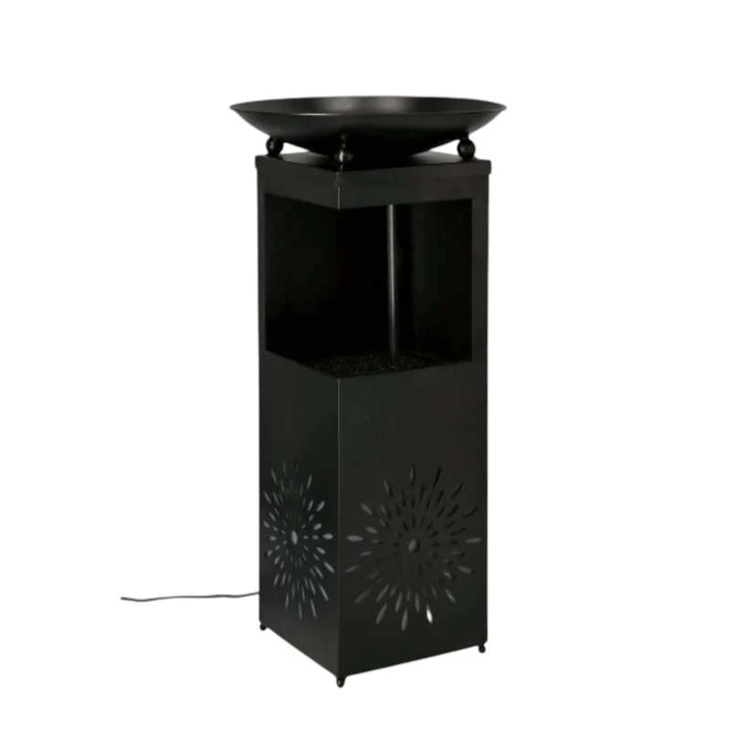 Fontana Yuki Rettangolare Nera 40,5x78H con LED