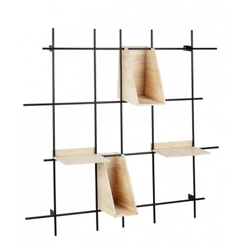 Mensola 4p 117x50 cm in legno e acciaio
