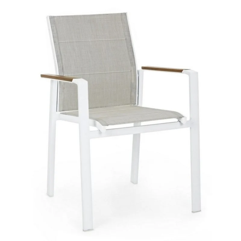 Sedia con braccioli bianca 56,5x62x88 cm