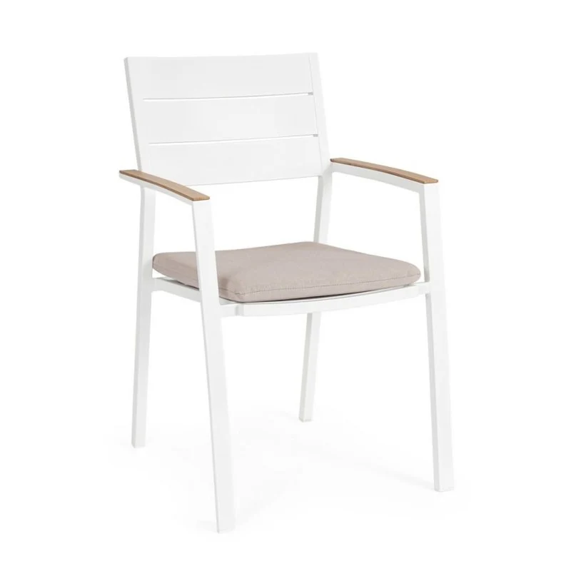 Sedia con braccioli bianco 58,5x55,5x90 cm