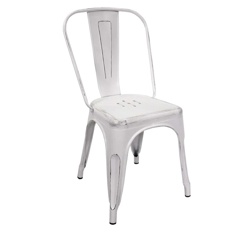 Sedia ferro new bristol bianco antico cm51x43h84
