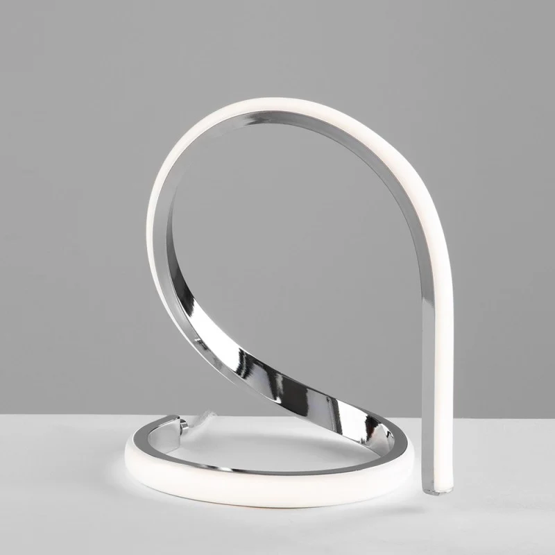 Lumetto in metallo e alluminio Cromo Lucido LED Integrato 21x h20 cm