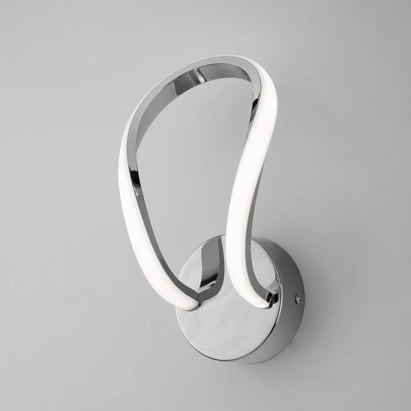 Applique in metallo e alluminio Cromo Lucido LED Integrato 21x h20 cm