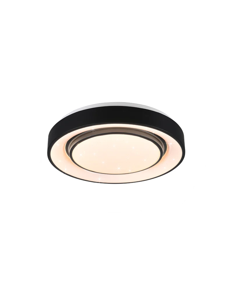 Plafoniera Moderna Led Dimmer RGB Mona Nero Ø38 cm Trio Lighting