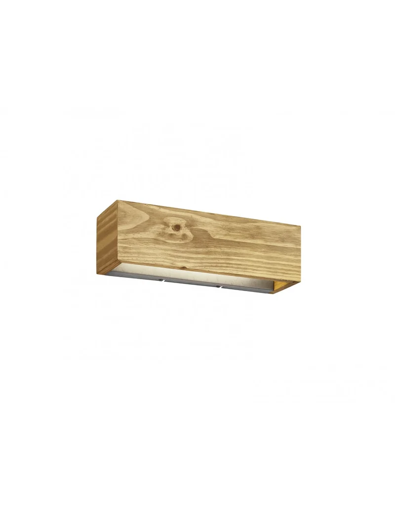 Lampada Parete Rettangolare Legno Naturale Brad Doppia Emissione Led Trio Lighting