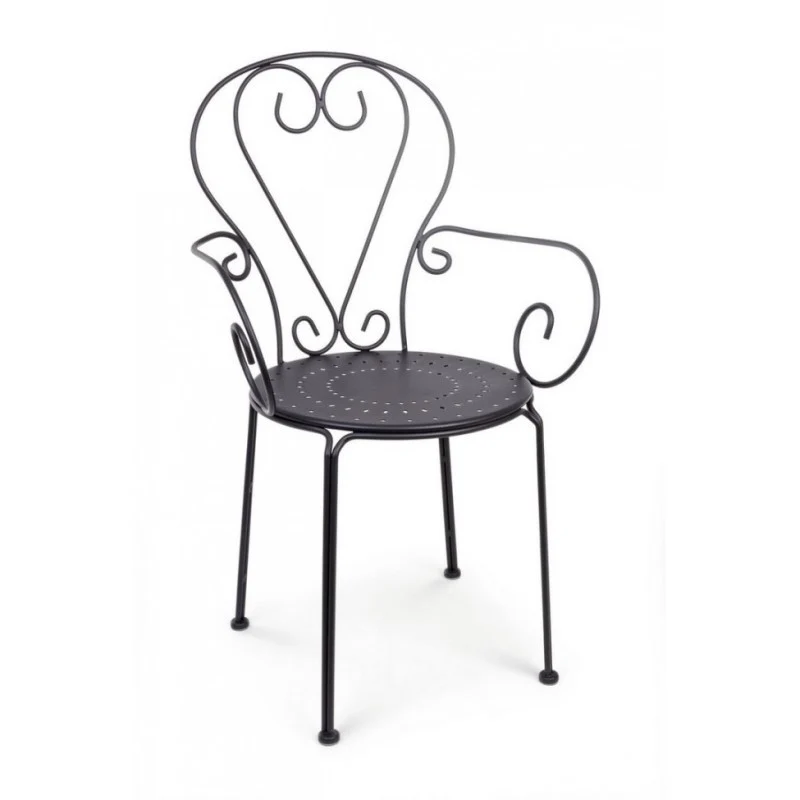 4x Sedie Giardino Acciaio Braccioli Antracite ETIENNE 49x49x89 cm