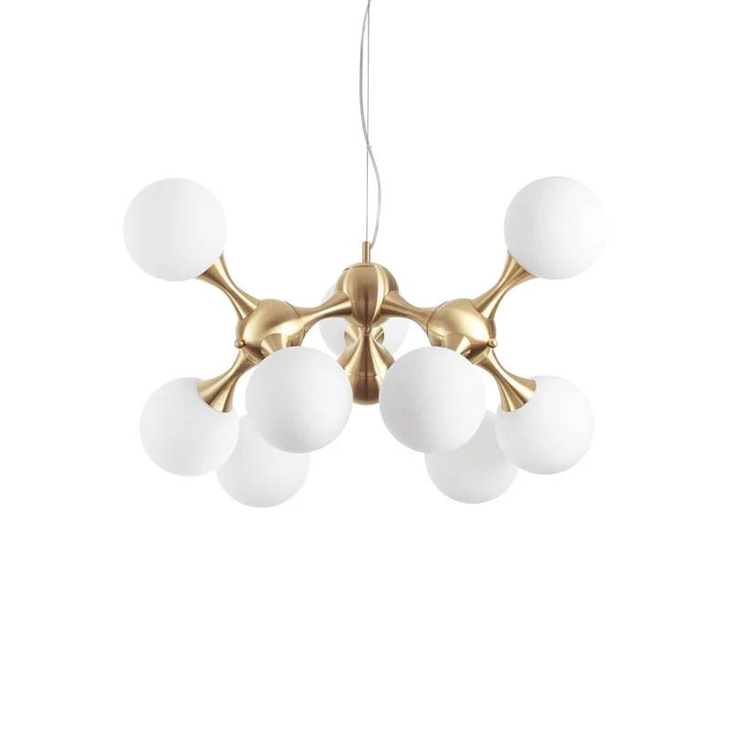 Lampada sospensione nodi ottone D800xH650-2400mm