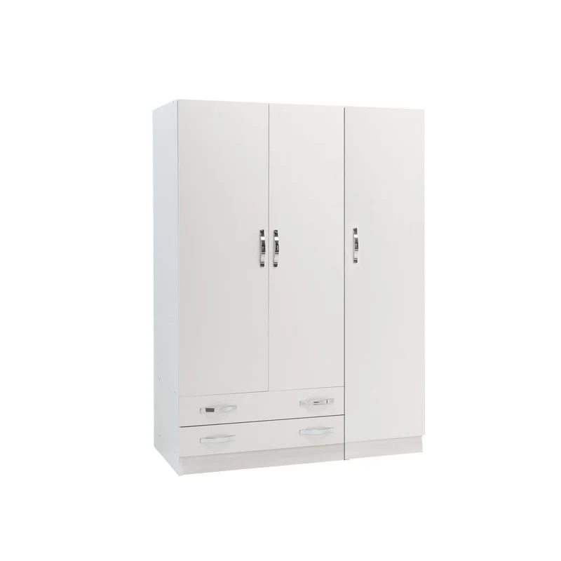 Armadio 3 ante con cassettiera Bianco Frassinato Cm 135x52xH 210