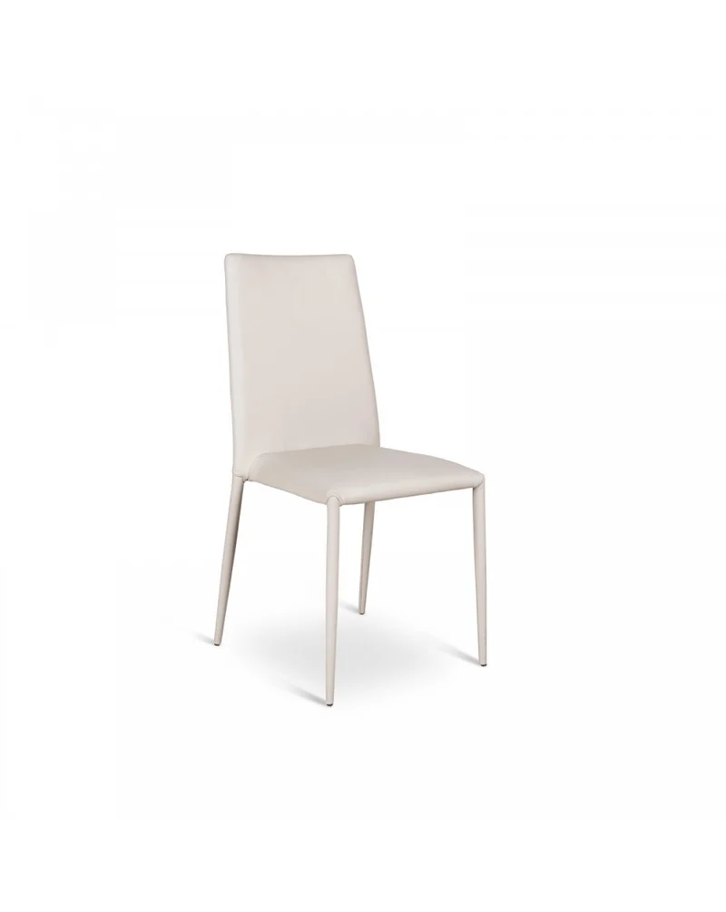 4x Sedia in similpelle e metallo grigio chiaro Cleo STS