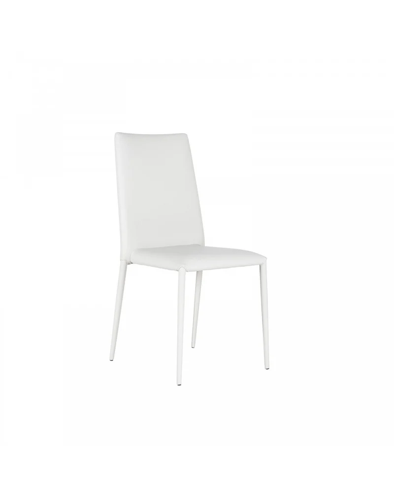 4x Sedia in similpelle e metallo bianco Cleo STS