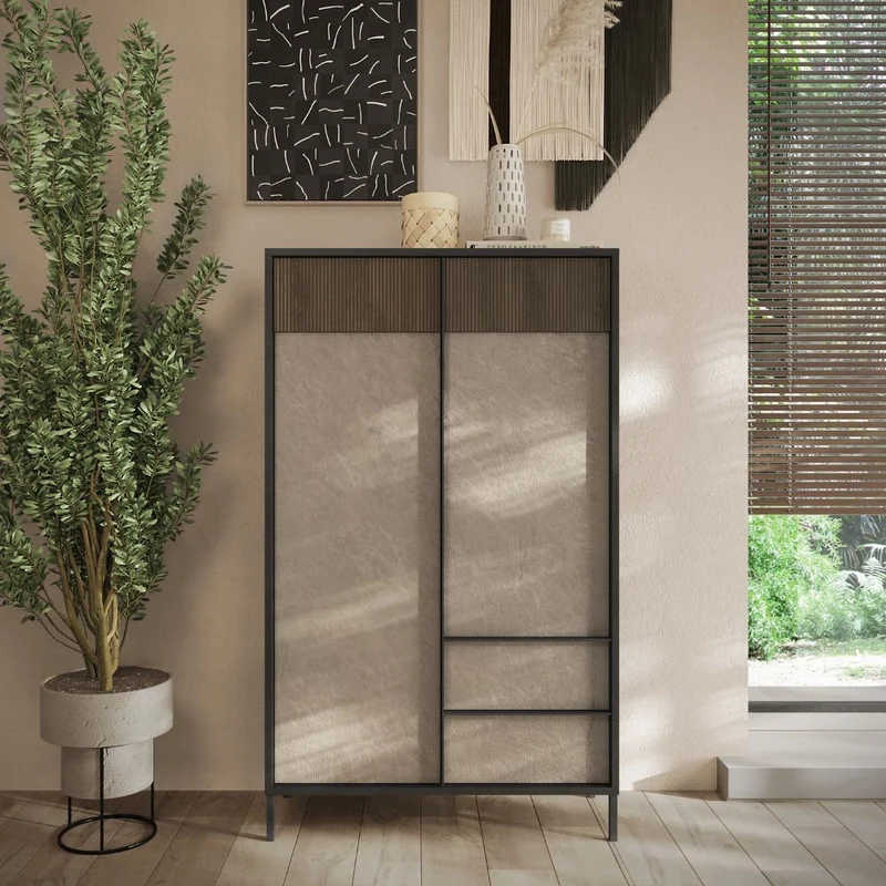 Mobile 106x40x177 cm lava e argilla