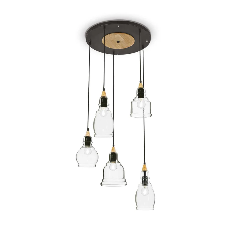 Lampada a sospensione nero D 500 x H min 635 - max 1325 mm