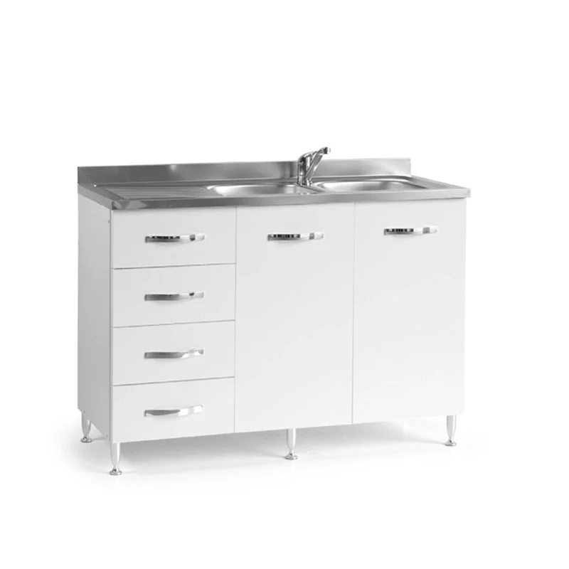 Sottolavello cucina Bianco 2 ante c-cassettiera SX 120x50xH 85