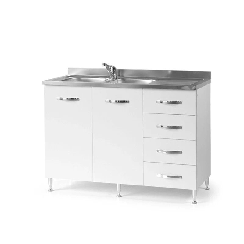 Sottolavello cucina Bianco 2 ante c-cassettiera DX 120x50xH 85