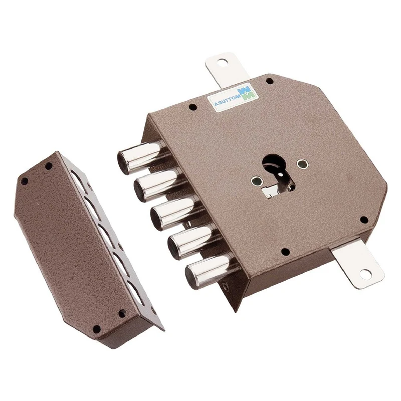 Serratura Da Applicare Triplice Per Cilindro Europ Sx E 63 - Mm 132 X 146