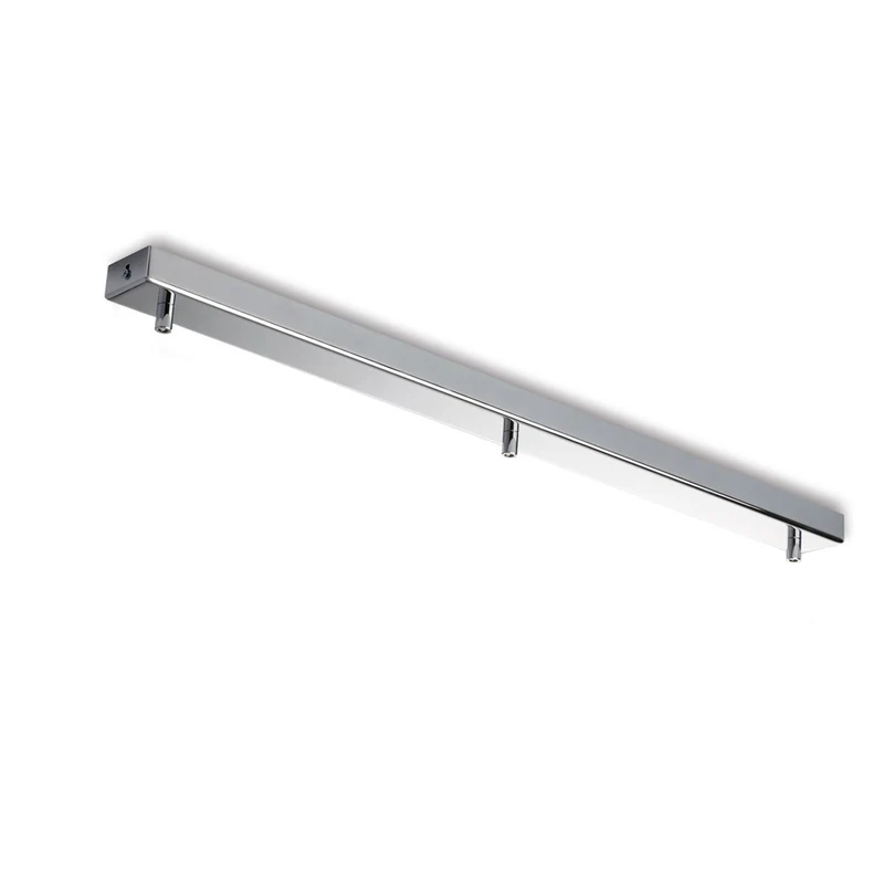 Rosone rettangolare multicavo in ferro cromo con 3 fori H.3 - L.70 x 5