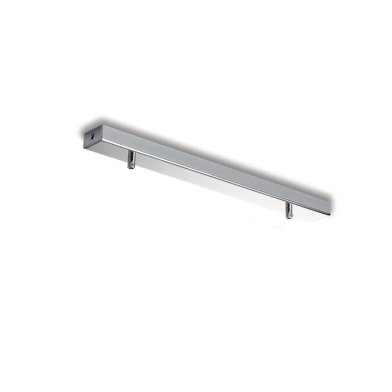 Rosone rettangolare multicavo in ferro cromo con 2 fori H.3 - L.50 x 5