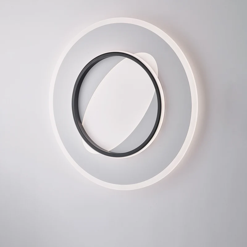 Plafoniera Rotonda in Metallo e Alluminio Bianco e Nero con LED CCT