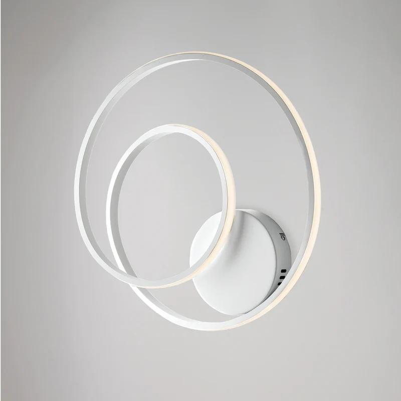 Plafoniera in metallo e alluminio bianco con led integrato CCT con telecomando H.12 - Ø40