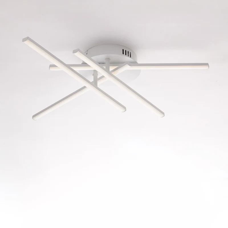 Plafoniera in metallo e alluminio laccato bianco con led integrato H.10 - Ø 65
