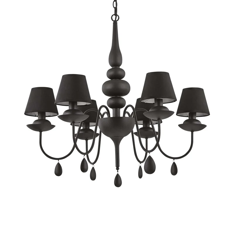 Lampada sospensione Blanche Nero D780xH960-1860mm