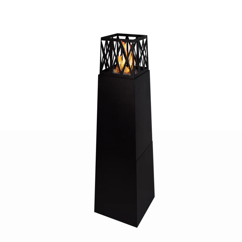 Camino a Bioetanolo da Giardino per Esterno Vulcano Nero 40x40x145