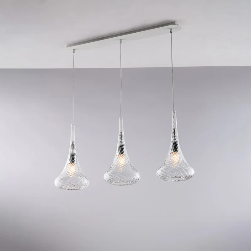Binario in ferro, vetri Pyrex trasparenti, 3 luci H.41-max 141 Mod.3