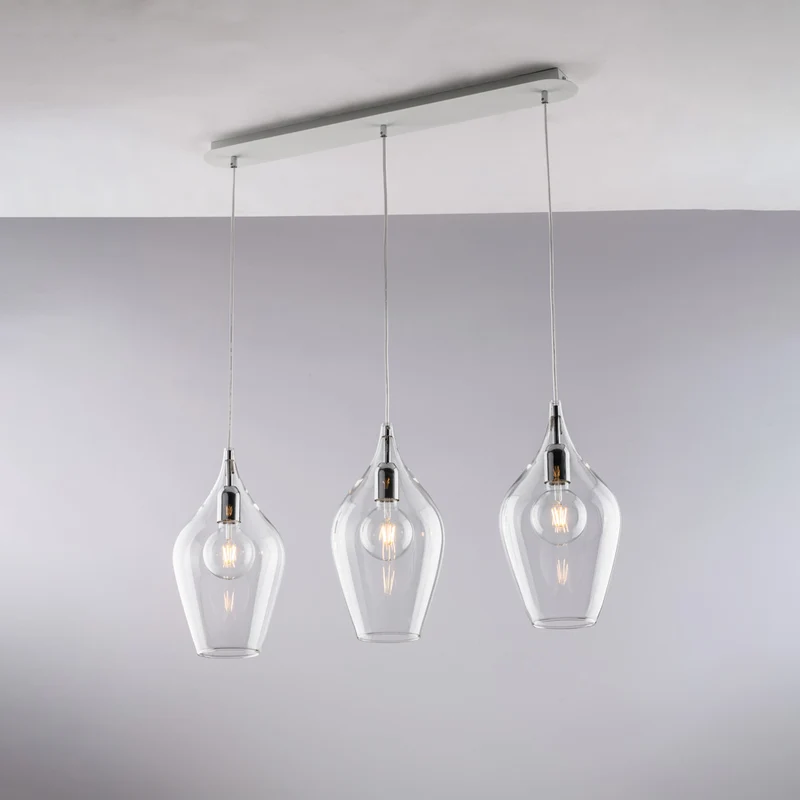 Binario in ferro, vetri Pyrex trasparenti, 3 luci H.41-max 141 Mod.2