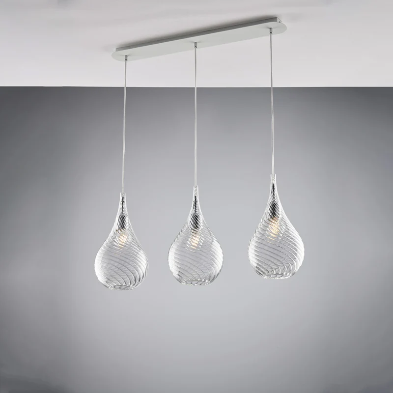 Binario in ferro, vetri Pyrex trasparenti, 3 luci H.41-max 141 Mod.1