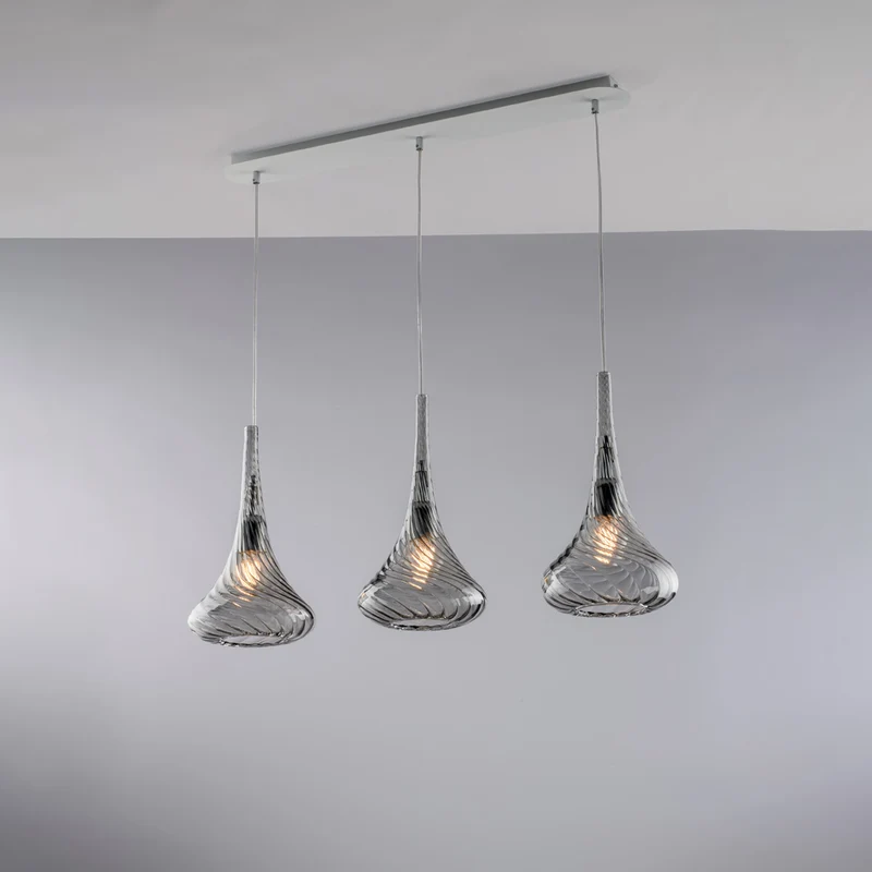 Binario Ferro Vetri Grigio Pyrex 3 Luci 41-141x75x10 cm - M3